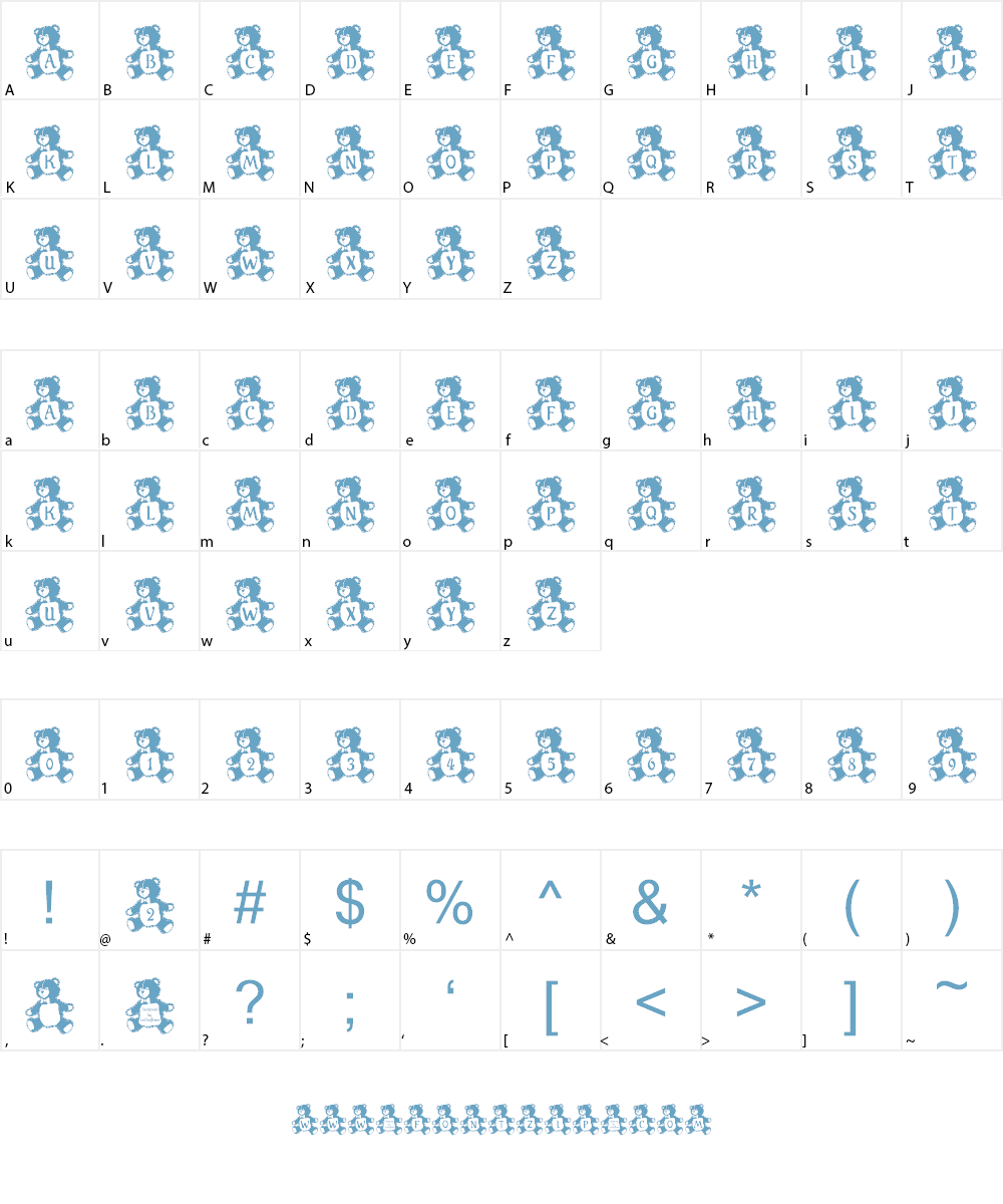 LCR Teddy Tyme Font Character
